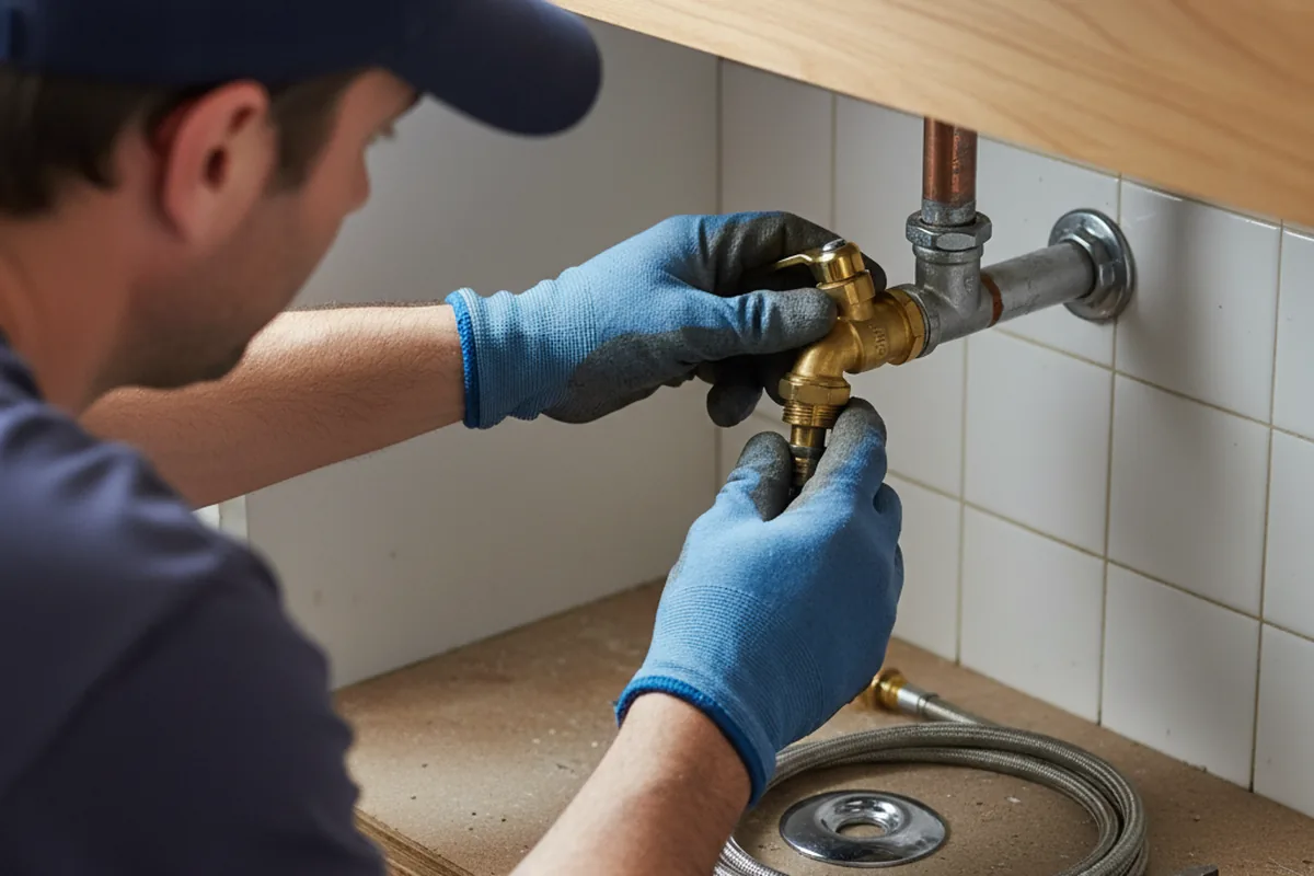 Shutoff valve and fitting work during Burst Pipe Repair in Ellendale
